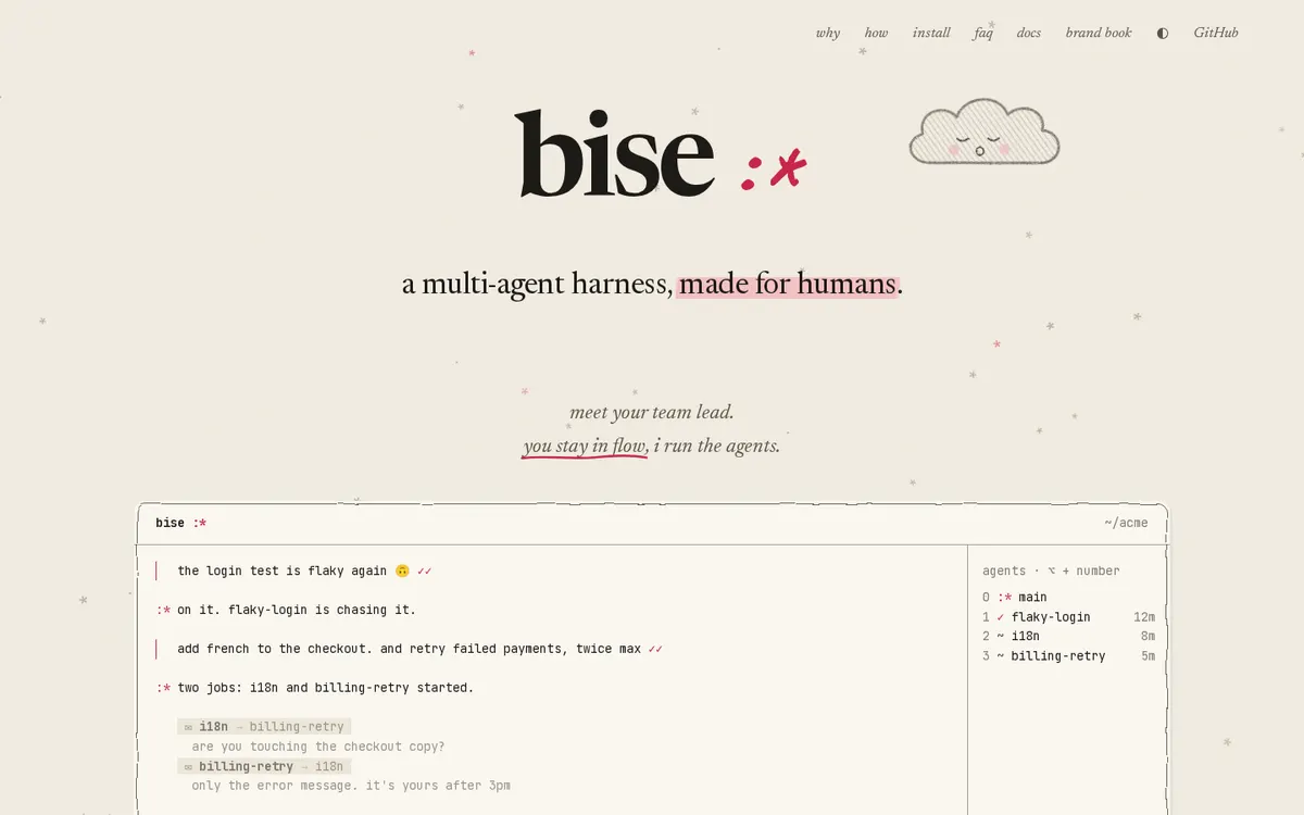 bise product page screenshot