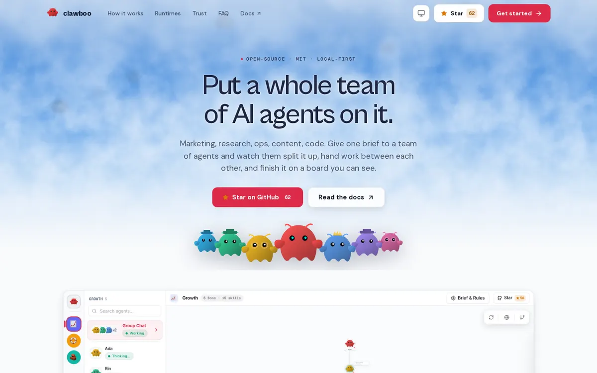Clawboo product page screenshot