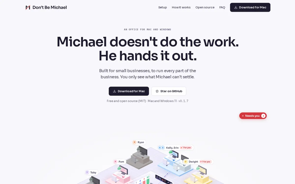 Don't Be Michael product page screenshot