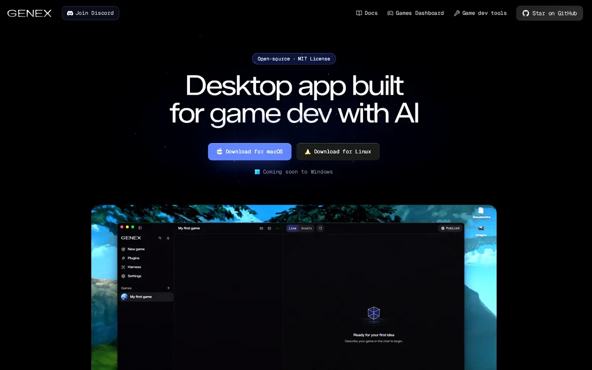Genex product page screenshot