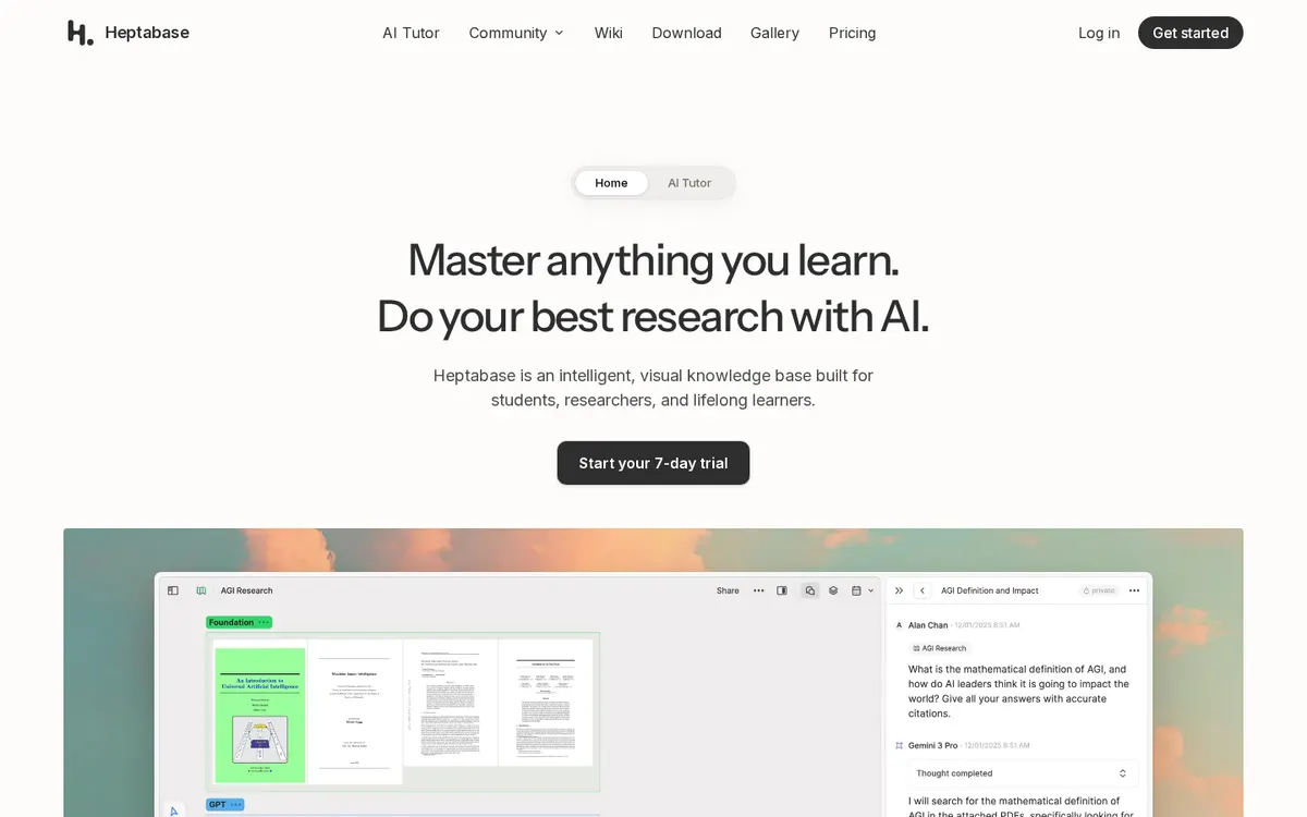 Heptabase product page screenshot