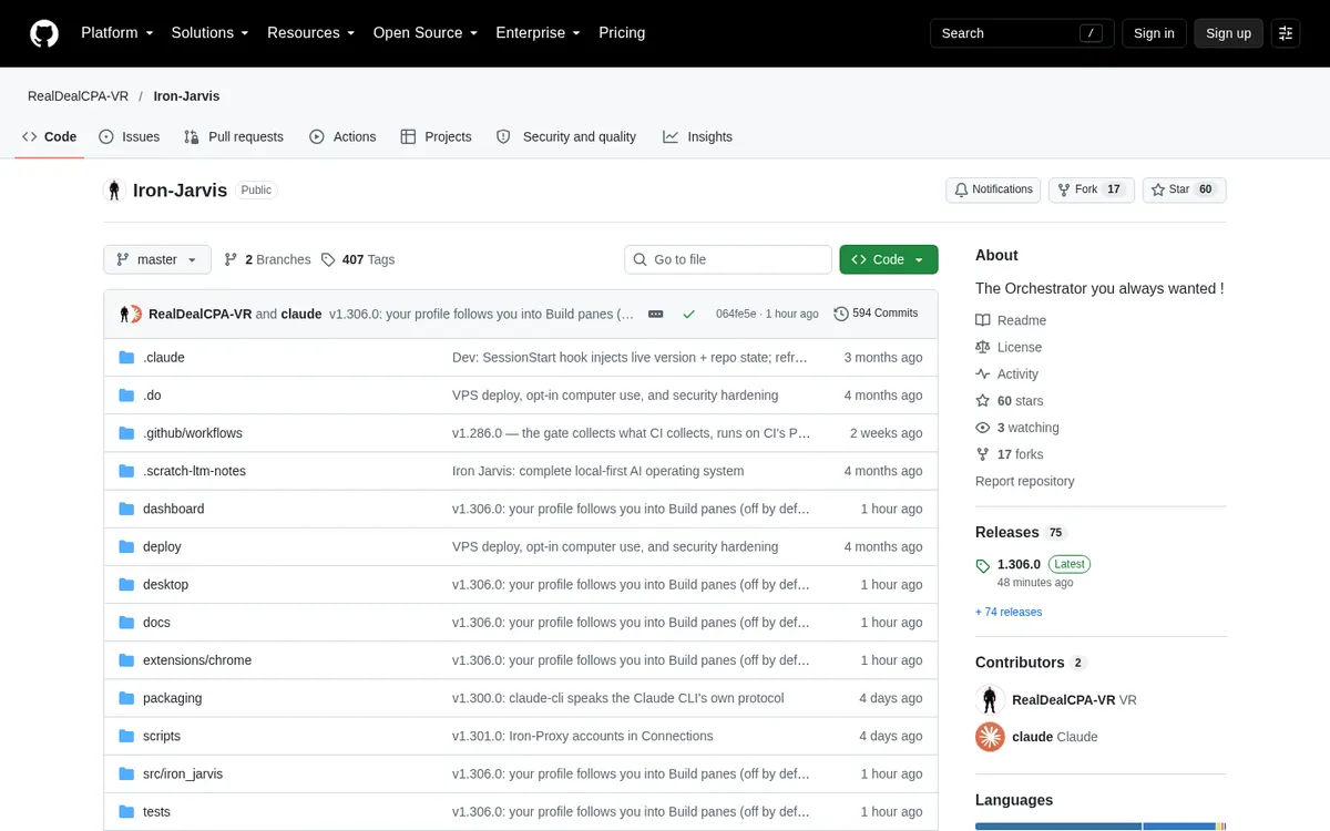 Iron Jarvis product page screenshot