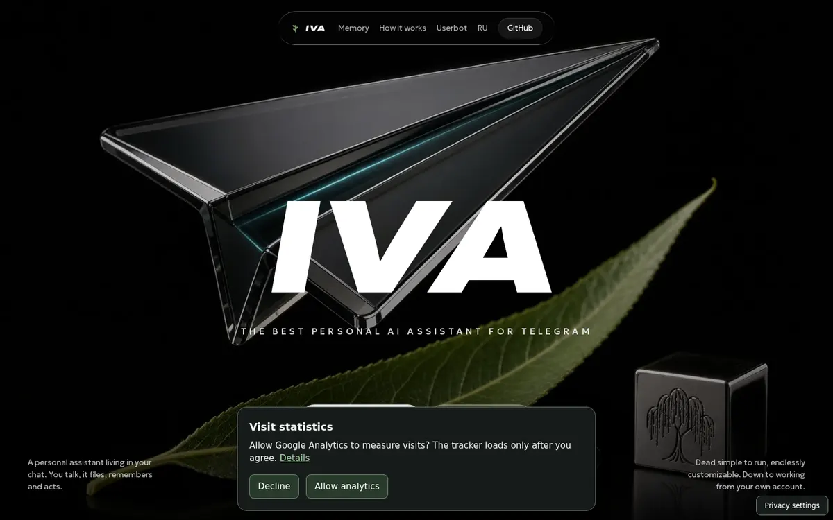 Iva product page screenshot