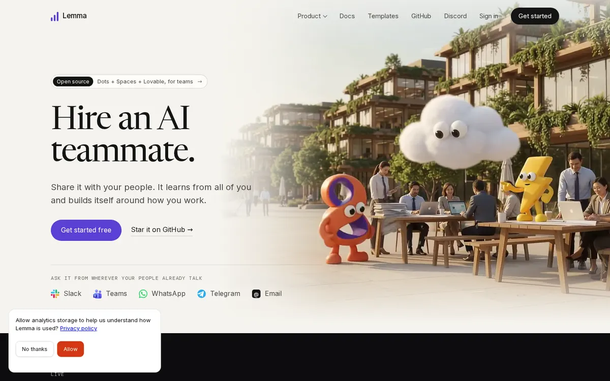 Lemma product page screenshot
