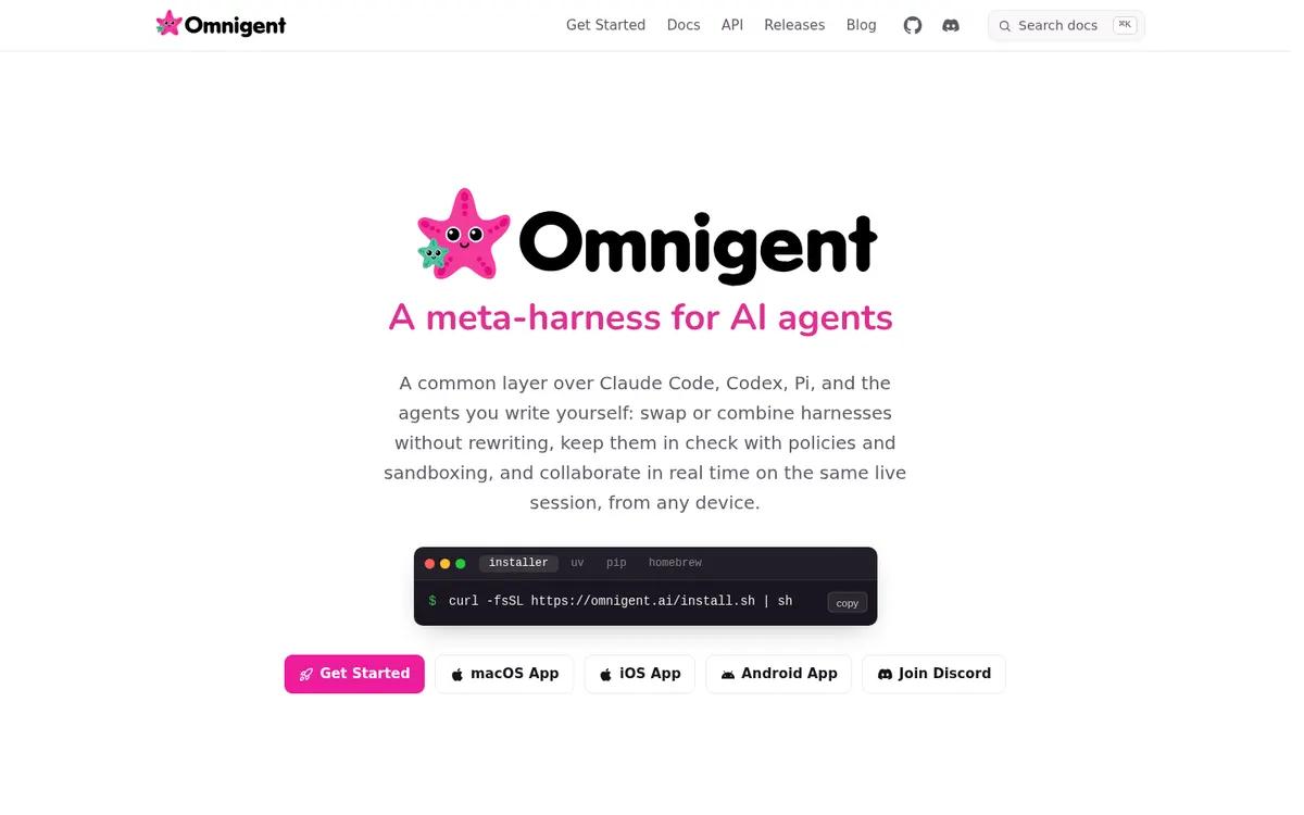 Omnigent product page screenshot