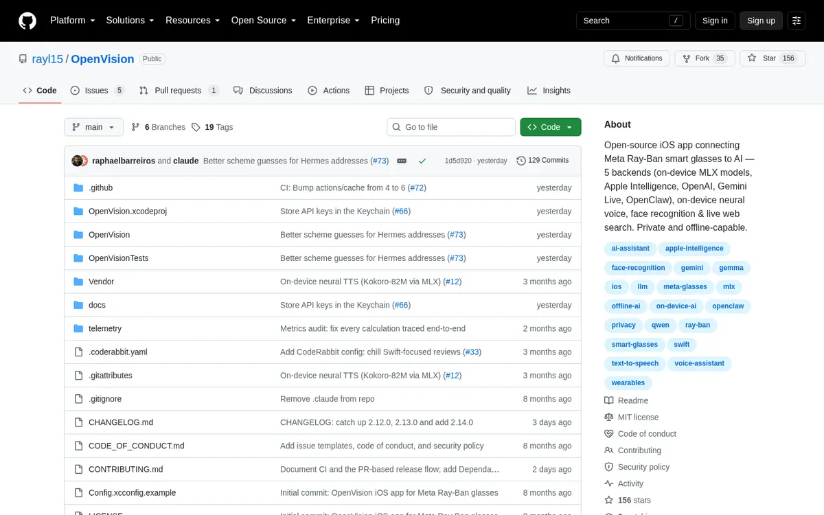 OpenVision product page screenshot