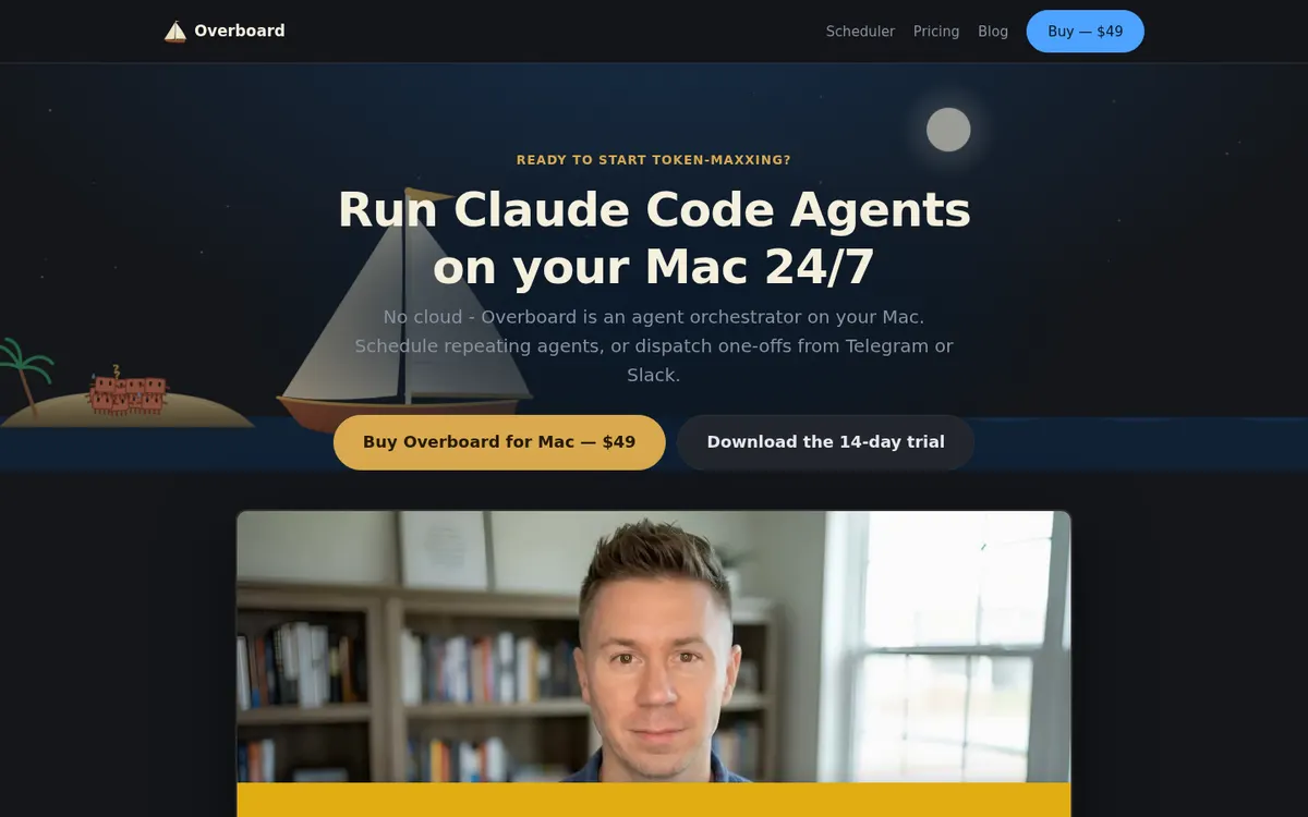 Overboard product page screenshot