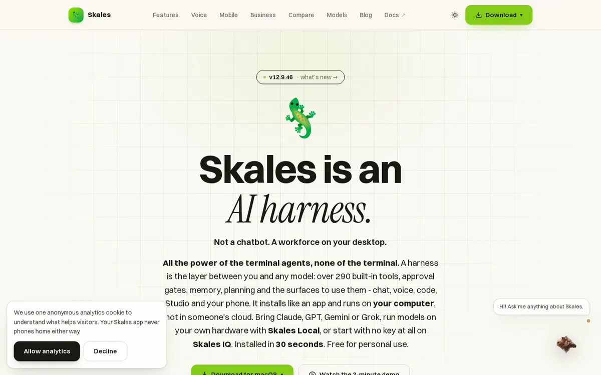 Skales product page screenshot
